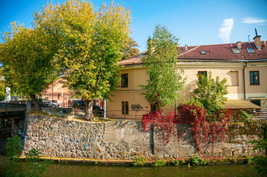 A serene view of Uzupis district in Vilnius
